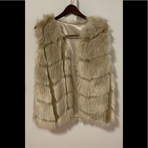 Beige Faux fur vest